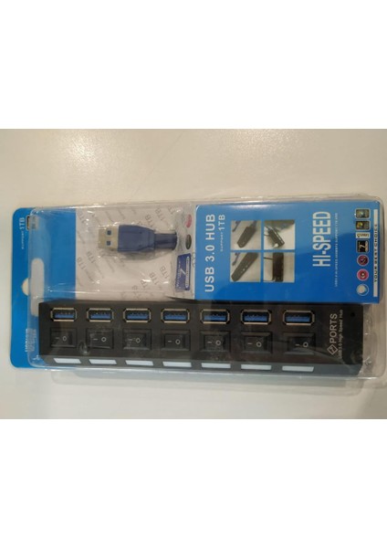 GB-701A 7 Port USB 3.0 Çoklayıcı Anahtarlı