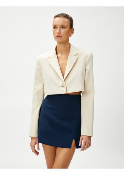 Crop Blazer Ceket Tek Düğmeli modelleri