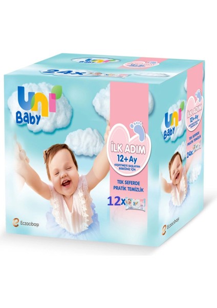 Uni Baby Ilk Adım Islak Mendil Kapaklı 12'lı624 Yaprak