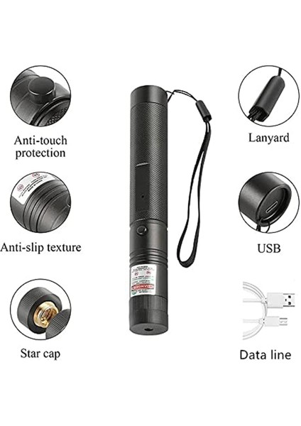 Güçlü Kırmızı Yeşil Laser Flashlight Pointer 10000M 5mw Laser 303 Göz Fokus Adjustable Burning Lazer Torch Pen (Yurt Dışından)