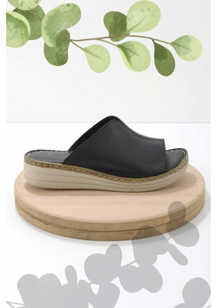 Siyah Leather Kadın Terlik K04281204003