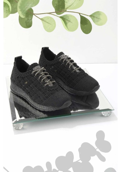 Siyah Örgü Kadın Casual Ayakkabı K01511055516