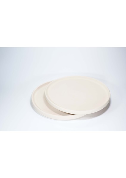 (Ham Ürün) 6 Li 11 cm Dik Kenarlı Yuvarlak Tabak Seramik Bisküvi(Ham Ürün)