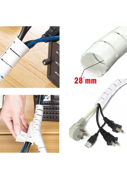 Spiral Kablo Toplayıcı Kablo Düzenleyici Spiral Ø 0.28MM1,5M fırsatları