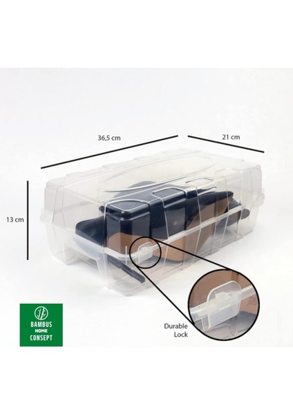 Bambus Home 10'lu Şeffaf Erkek Ayakkabı Kutusu