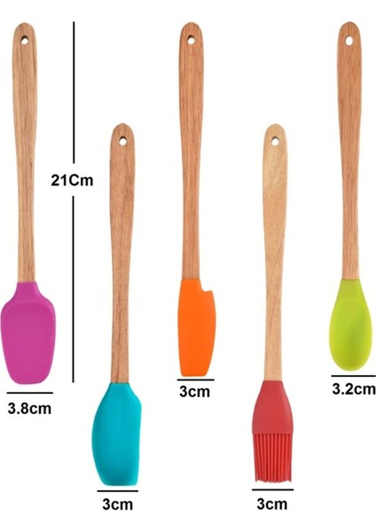 EC Shop Cookcase 5'li Bambu Spatula Servis Seti Renkli