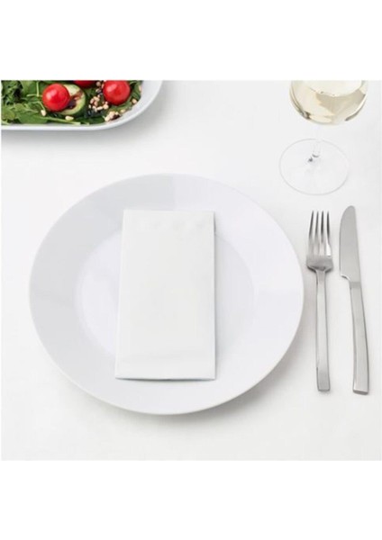Servis Peçete Meridyendukkan 38X38 cm 25 Adet Beyaz Renkli Peçete Beyaz