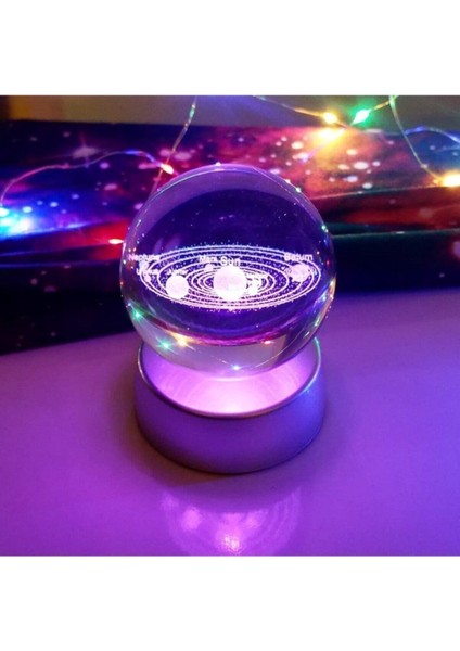 Güneş Sistemi Işıklı Cam Küre