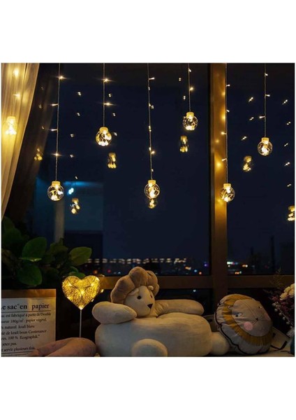 Bsd Gifted Dekoratif Işıklı Top Perde Şaçaklı LED 12 Top Dekoratif