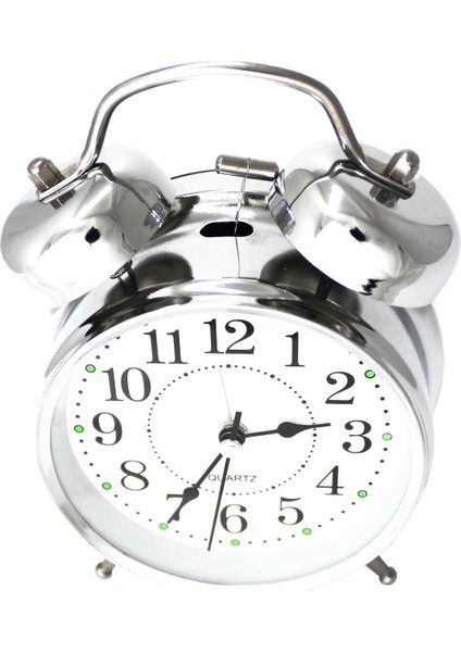 Büyük Boy Nostaljik Işıklı Gümüş Çalar Masa Saati fiyatları