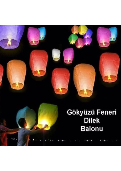 Dilek Feneri Uçan Balon Gökyüzü Feneri 50 Adet fiyatları