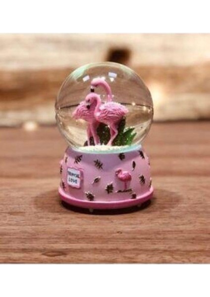 Flamingo Renk Degiştiren Işıklı Müzikli Orta Boy Kar Küresi 14 cm fırsatları