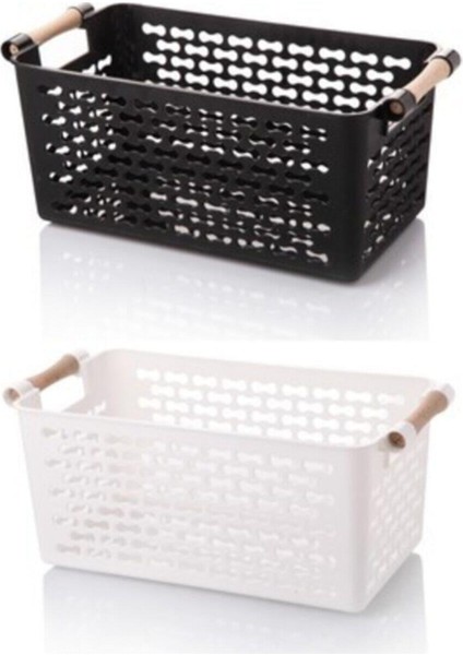 Ahşap Saplı Plastik Düzenleyici Sepet