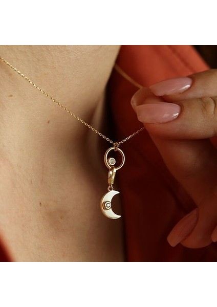 Cercle Moon Altın Kolye modelleri