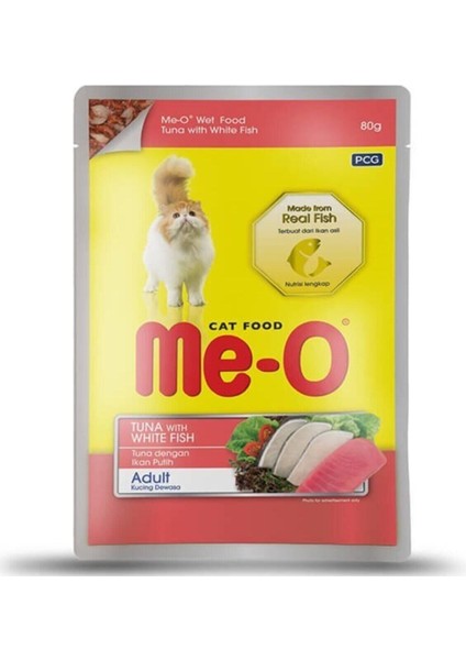 Me-O Pouch Meo Ton Balıklı ve Alabalıklı Kedi Pouch Konservesi 80 gr x 12