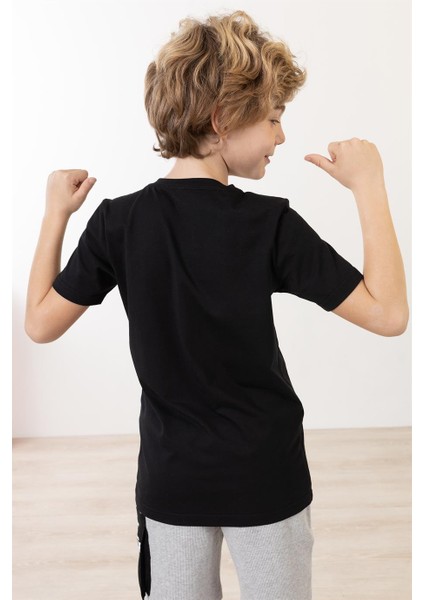 Kaplan Baskılı Erkek Çocuk Kısa Kollu T-Shirt