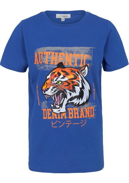 Kaplan Baskılı Erkek Çocuk Kısa Kollu T-Shirt