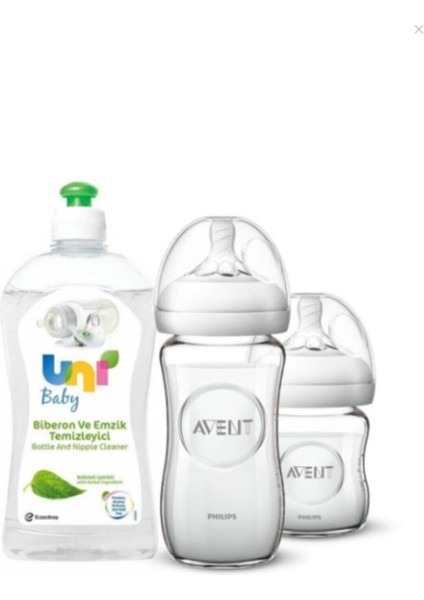 Ikili Cam Biberon Seti 500 ml Temizleyici Hediyeli 3set