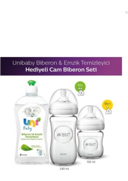 Ikili Cam Biberon Seti 500 ml Temizleyici Hediyeli 3set fiyatları
