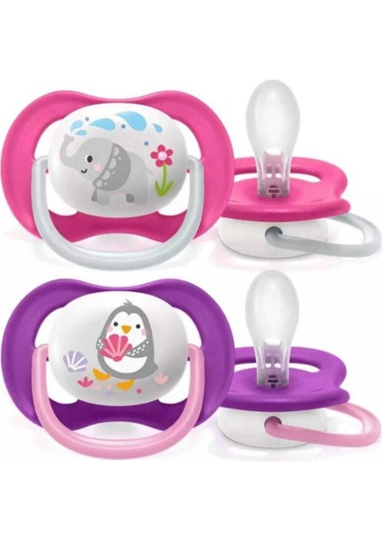 Ultra Air Silikon Emzik 6-18 Ay Kız Çocuklar İçin Nefes Alabilir Tasarım