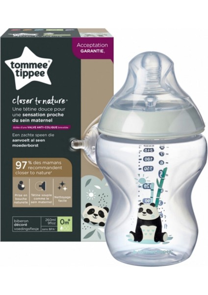 Tommee Tippee Pp Closer To Natura Biberon 260 ml Panda Desenli