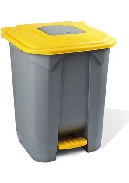 Konteyner Bahçe Çöp Kovası 50 Lt Sarı Kapak