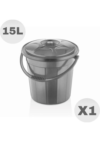 Bambus Home Gri Su Kovası / Temizlik Kovası 15 Lt 1 Adet