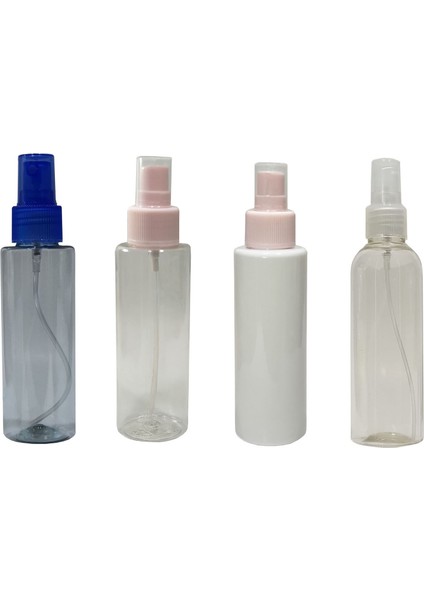 Boş Pet Şişe Ambalaj 100 ml & Valf Sprey 4 Adet Takım