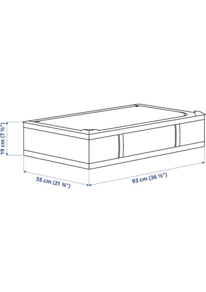 Skubb 93 x 55 x 19 Koyu Gri Yatak Altı Yastık Çarşaf Nevresim Giysi Saklama Kutusu Hurç Kutu