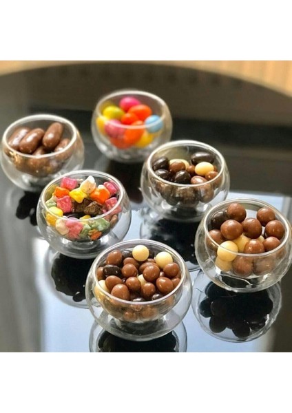 6 Lı Çift Cidarlı Mini Sosluk Drajelik Lokumluk