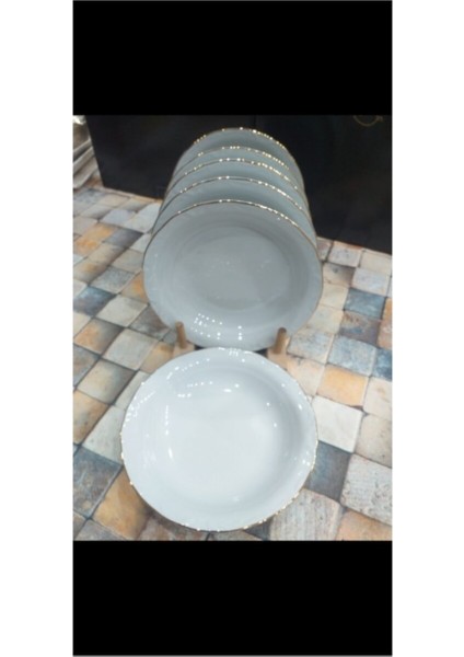 Yaldızlı Yemek Tabağı 6lı 19CM fiyatları
