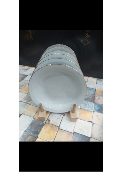 Yaldızlı Yemek Tabağı 6lı 19CM modelleri