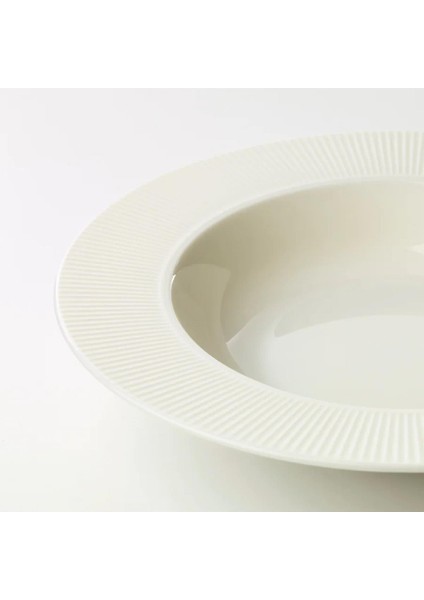 Ikea Ofantlıgt 24 cm Derin Tabak Beyaz Feldispat Porselen Derin Çukur Tabak Yemek Tabağı