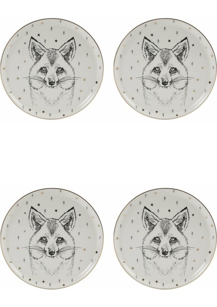 Forest Fox Düz Tabak 20CM 4'lü