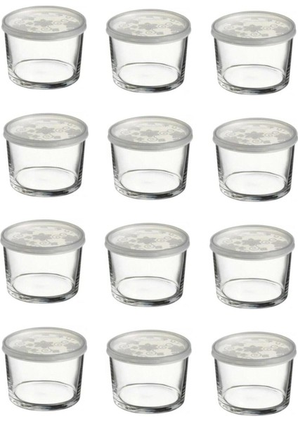 Kapaklı Cam Saklama Kabı 12 Li Kahvaltılık 220CC 42230-12 FMA07064