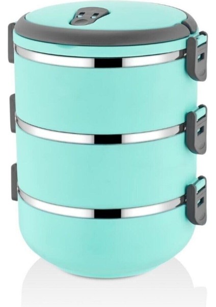 3 Katlı Sızdırmaz Yemek Termosu Sefer Tası Saklama Kabı 2,25 Litre %100 Yerli Ürün