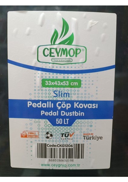 Professional Slim Pedallı Çöp Kovası 50 Lt indirimleri