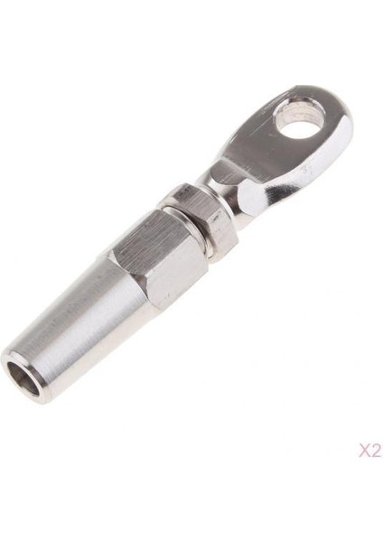 2x 4mm Deniz Sınıfı 316 Paslanmaz Çelik Halat Yoksun Göz Terminal Sonu (Yurt Dışından)