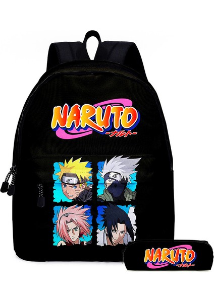 Swico Remado Karikatür Naruto Kalem Kutulu Ilkokul Çantası - Siyah (Yurt Dışından)