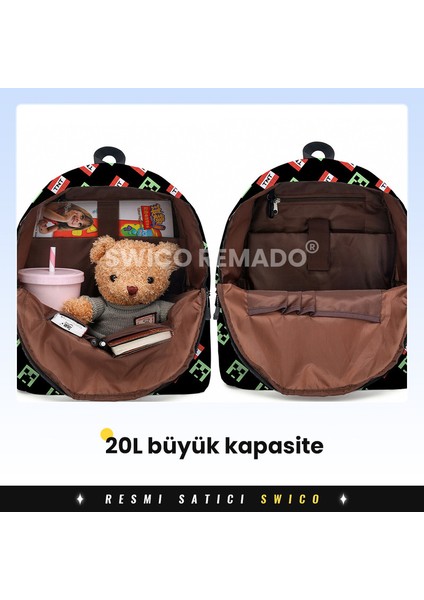 Kalem Kutulu Sevimli Karikatür Minecraft Okul Çantası (Yurt Dışından) fırsatları