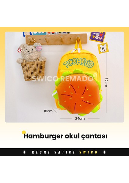 Swico Remado Şirin Hamburger Şekilli Anaokulu Çantası (Yurt Dışından)