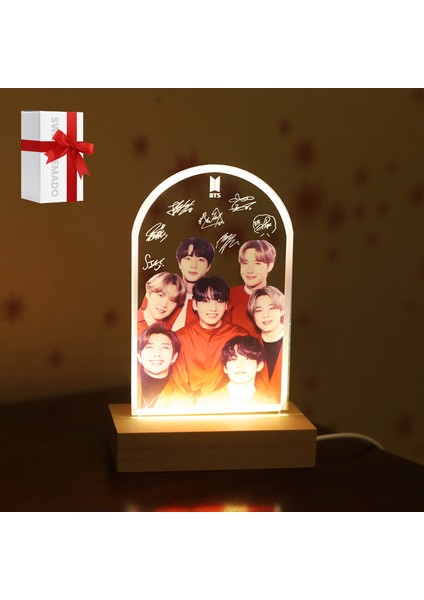 Kpop Bts Bangtan Boys LED Akrilik Gece Lambası (Yurt Dışından)