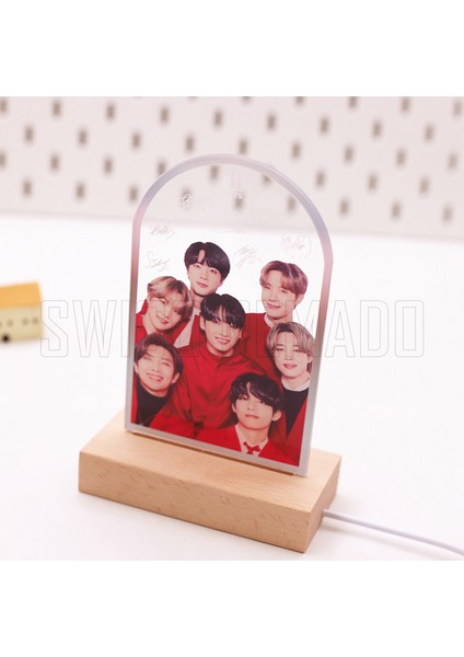 Kpop Bts Bangtan Boys LED Akrilik Gece Lambası (Yurt Dışından)