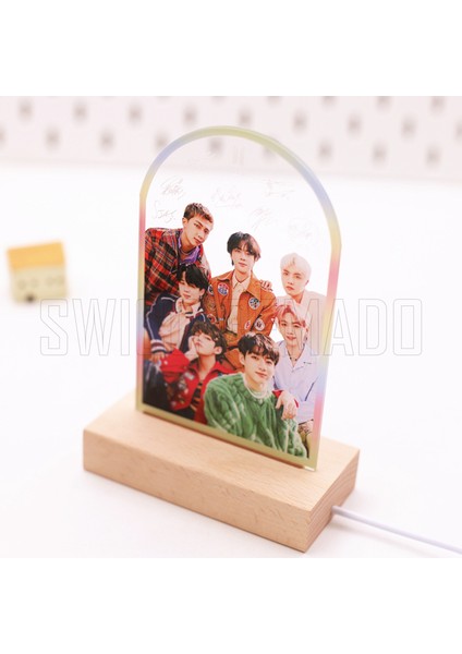 Kpop Bts Bangtan Boys LED Akrilik Gece Lambası (Yurt Dışından)