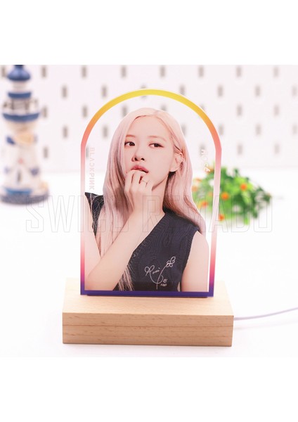 Kpop Black Pınk Rose LED Akrilik Gece Lambası (Yurt Dışından) modelleri