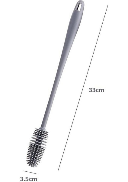 Lusso Cosmetic Biberon Temizleme Fırçası Silikon Süt Şişe Yıkama Fırçası 360 Derece Döner Fonksiyonlu Uzun Saplı