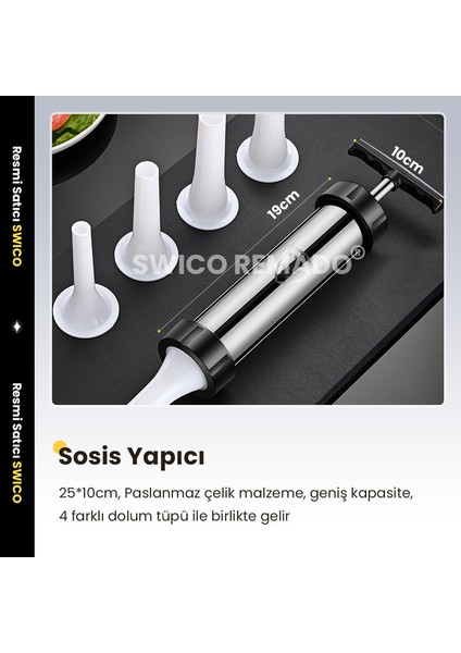 Paslanmaz Çelik Manuel Sosis Makinesi Et Sosis Doldurma Aracı (Yurt Dışından) fiyatları