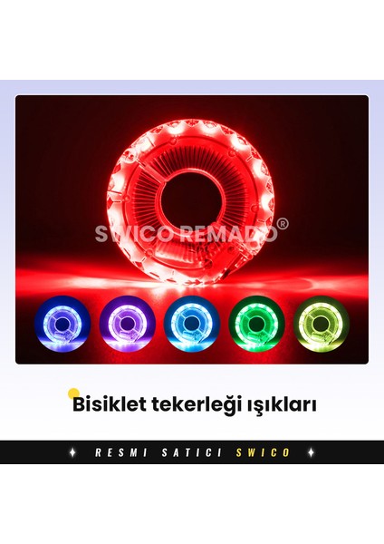 USB Şarjlı Bisiklet Tekeri Işıkları 2 Adet (Yurt Dışından)