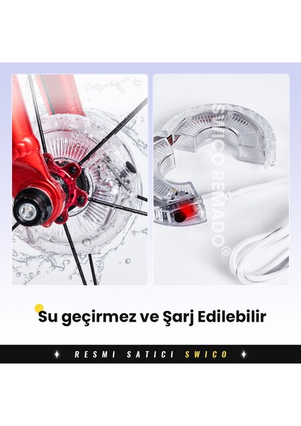 USB Şarjlı Bisiklet Tekeri Işıkları 2 Adet (Yurt Dışından)