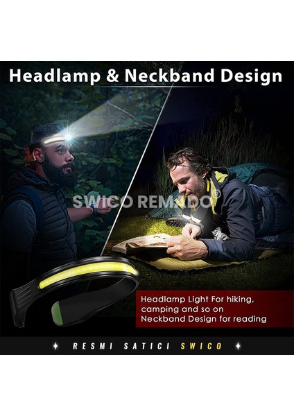 Swico Remado USB Şarjlı Cob LED Kafa Feneri (Yurt Dışından)